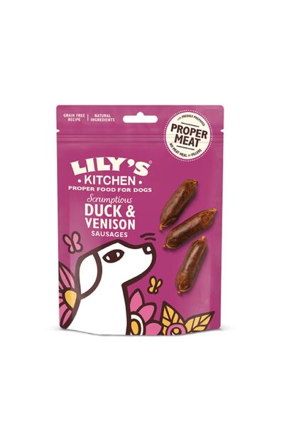 Lily's Kitchen نقانق البط والغزال اللذيذة للكلاب، 70 جرام