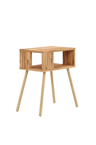 interGO Ahşap Ayaklı Dekoratif Raflı Komodin - Atlantik Çam