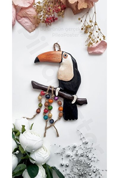 PP Handmade Dekoratif Duvar Süsü Tukan Kuşu|Turuncu|Dekoratif Obje|Duvar Deko...