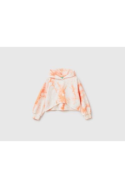 United Colors of Benetton Hanorac roz Melange Batik pentru fete