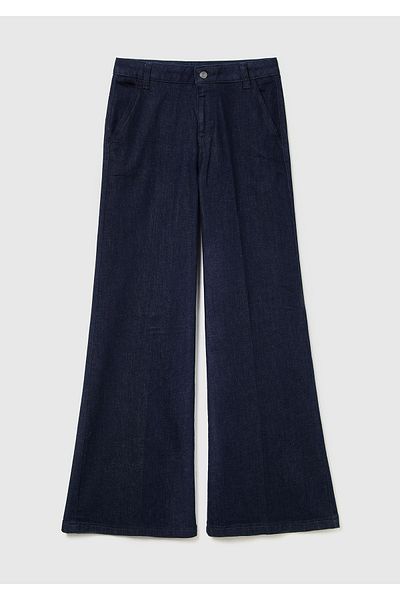 United Colors of Benetton Kadın Lacivert Wide Leg Denim Pantolon
