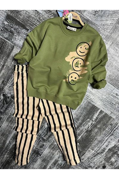 öykümgaleria Boy's Fabric Threaded Set - Lower and Upper Set