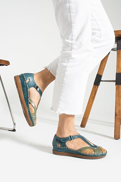 Forelli ORTHOPEDIC SOLE Genuine LEATHER DAILY WOMEN SANDALS COMFORTABLE SOLE SUMMER SANDALS DAILY MOTHER SANDALS