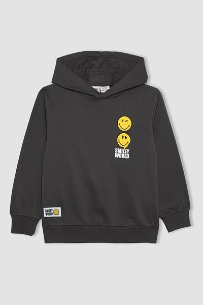 DeFacto Boy's Smileyworld Thick Hooded Sweatshirt - B4317A823Wn