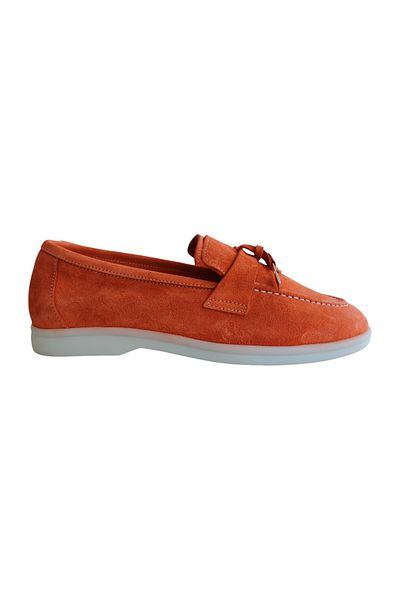 aayak&kabımofficial Genuine Leather Orange Suede Casual Women's Shoes