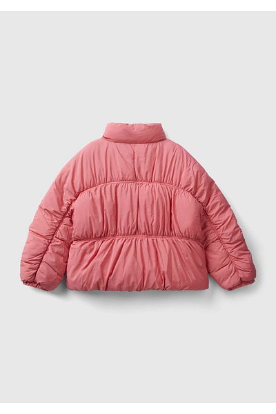 United Colors of Benetton Fuchsia Girl's Pufa Coat - Double Sided