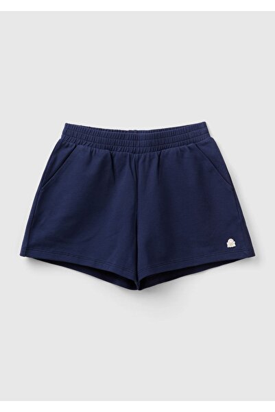 United Colors of Benetton Kız Çocuk Lacivert Önü Logo İşlemeli Beli Büzgülü P...