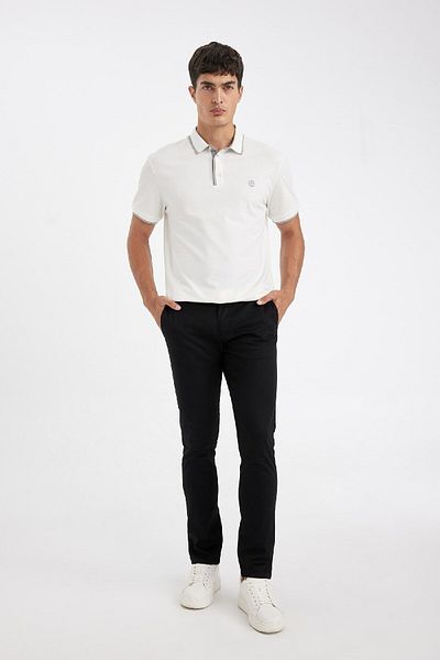 DeFacto Dehnbare, schmal geschnittene Chino-Canvas-Hose – 4 Taschen, Baumwoll-Gabardine W3012az24au