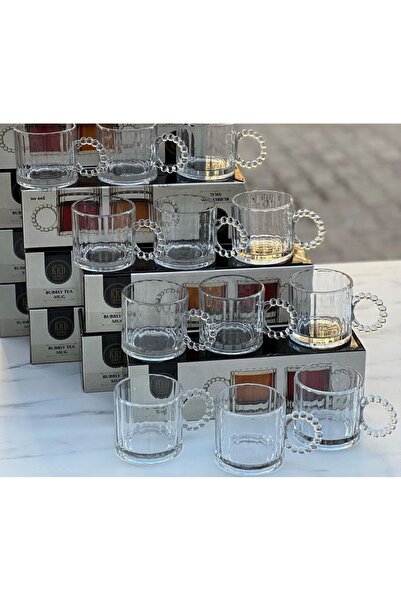 PIRILTI AVM 6 Adet İncili Boncuklu Nescafe&Çay Fincanı