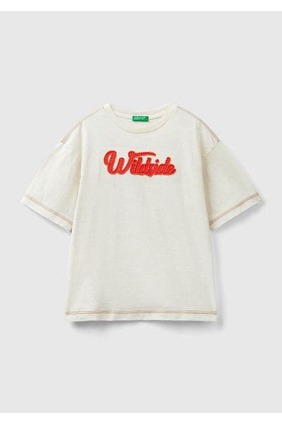 United Colors of Benetton Μπλουζάκι Boy - Contrast Color Crew Neck Oversize T-shirt