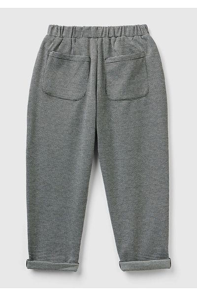 United Colors of Benetton Girl's Micro Patterned Black Carrot Trousers