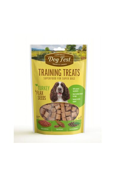 Dog Fest Training Treats with Turkey & Flax Seeds, 90g