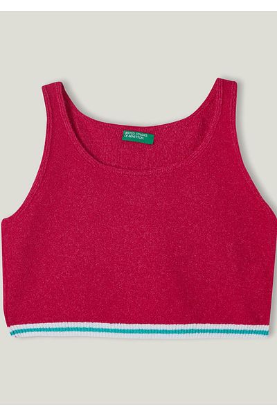 United Colors of Benetton Girl's Fuchsia Sweater