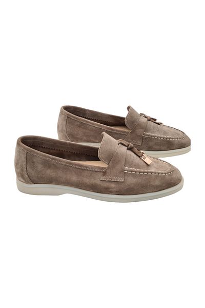 aayak&kabımofficial Genuine Leather Beige Suede Casual Women's Shoes