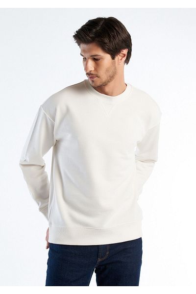United Colors of Benetton Ανδρικό φούτερ Crew Neck Cream - 100% Κοτόνι