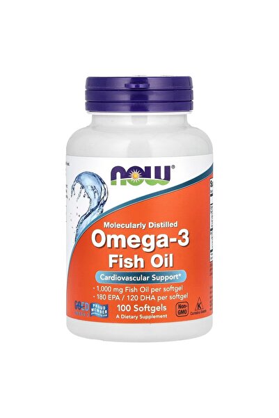 Now Foods Omega 3 Fish Oil Balık Yağı 100 Softgels