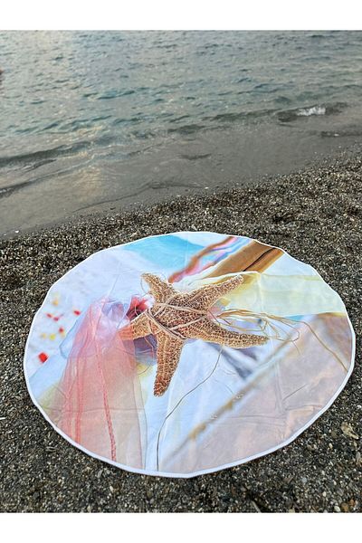 Beyzateks Tekstil Στρογγυλό χαλάκι για πικνίκ παραλίας και κάμπινγκ 150 εκ