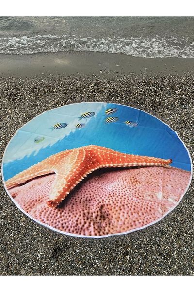 Beyzateks Tekstil Στρογγυλό χαλάκι για πικνίκ παραλίας και κάμπινγκ 150 εκ