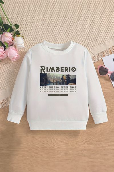 MYADA Hanorac pentru copii cu glugă supradimensionat cu imprimeu Emoji Rimberio Mountain Hiking - Fleece 15639
