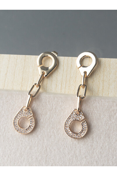 Siya Silver Zirkon Taşlı Kanca Model Sallantılı Kadın Küpe