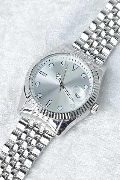 Leerybee Gümüş Renk Çelik Kordon Erkek Kol Saati