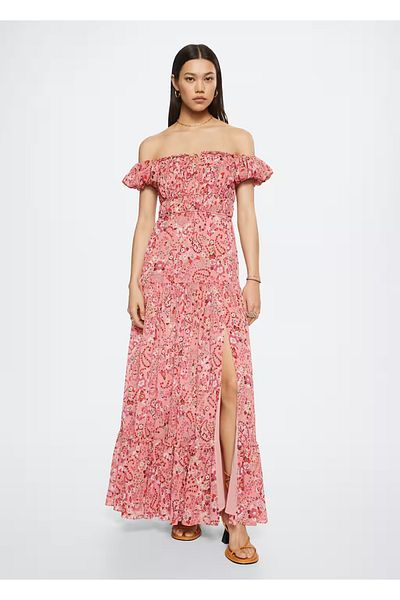 MANGO Ruffle Detailed Floral Dress