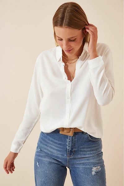 JANES Cămașă legendară țesută din viscoză pentru femei sezon nou - Model de bază de culoare solidă
