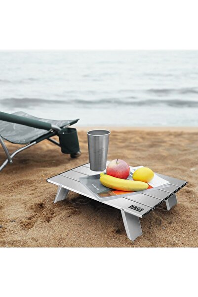 Genel Markalar Haegs Portatif Küçük Masa Alüminyum Hafif - Plaj, Piknik, Kamp, Balıkçı Küçük Sehpa Masa - Gümüş