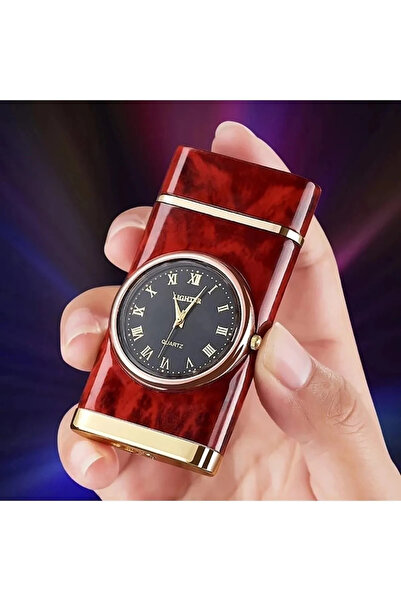 funshop Sevgiliye Hediye Isimli Lüks Saatli Işıklı Pürmüzlü Gazlı Çakmak