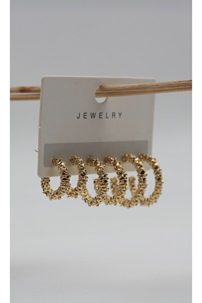 monalisatoka Kadın Hasır Gold 6'Lı Küpe Seti