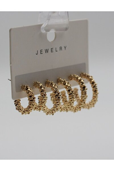 monalisatoka Kadın Hasır Gold 6'Lı Küpe Seti