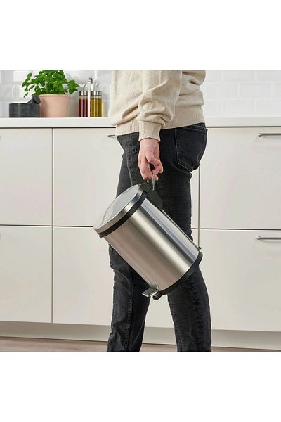 IKEA Σετ μπάνιου 5 τεμαχίων από ανοξείδωτο ατσάλι - Κάδος απορριμμάτων και βούρτσα τουαλέτας Γκρι