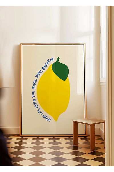 ARTHOUSECOLLECTIVE Când viața te dă lămâie, faceți limonadă - Poster fără încadrare în dimensiuni de pictură