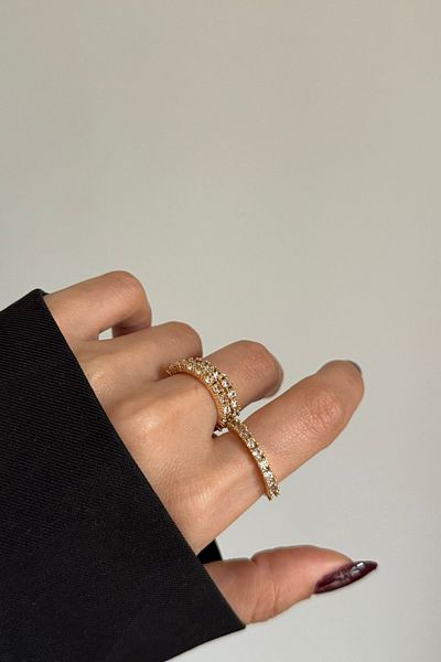 Lavian Accessories خاتم حجر الزركون نصف جولة (الكمية)