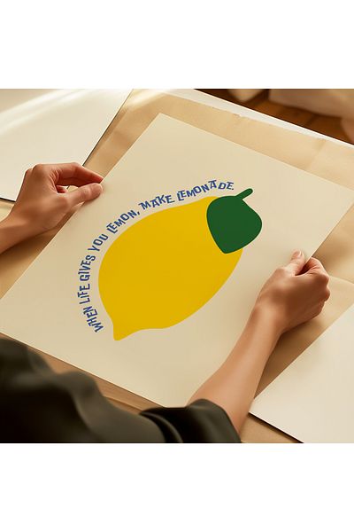 ARTHOUSECOLLECTIVE Când viața te dă lămâie, faceți limonadă - Poster fără încadrare în dimensiuni de pictură