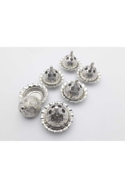 Genel Markalar Gümüş Renkte Kapaklı Metal Lokumluk (6 Adet)