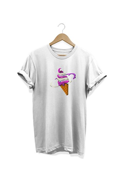 WİDİ Sladoled Štampano Beli T-shirt