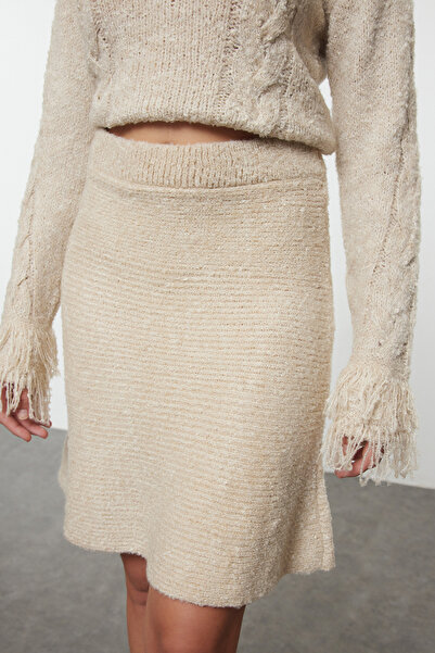 Trendyol Collection Puha textúrájú kő színű kötöttáru szett - TWOAW25AU00060