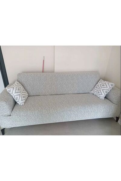 Faiend 3 Seater Jacquard and Stone-Grey Elastic Sofa Cover| Elastic Sofa Cover| Seat Covers