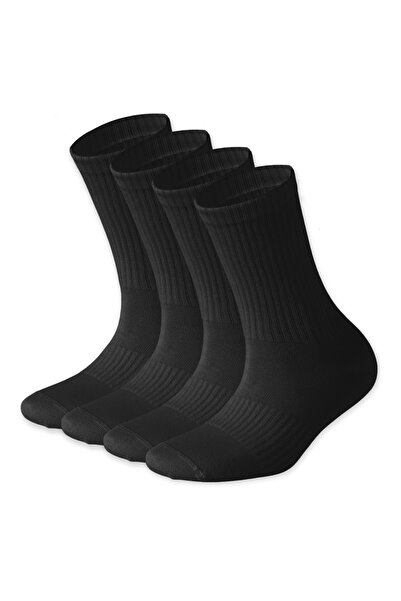 SONNORS 4 чифта памучни дишащи компресионни дамски и мъжки черни спортни чорапи