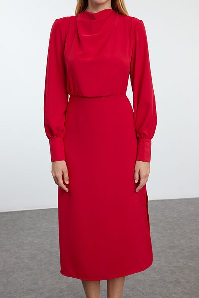 Trendyol Collection Piros Midi szőtt ruha - TWOAW24EL00851