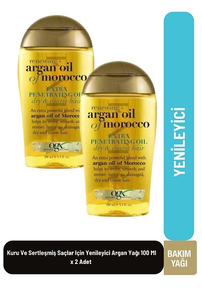 OGX 100 Ml 2-Pack Regenerating Argan Oil - For Dry and Hardened Hair
