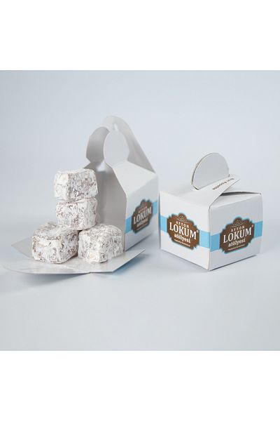 Lokum Atölyesi Mini Turkish Delight - Duble Rounded, Pistachio, Powder Candy Coated, 250g, 10 Pieces in Single Box