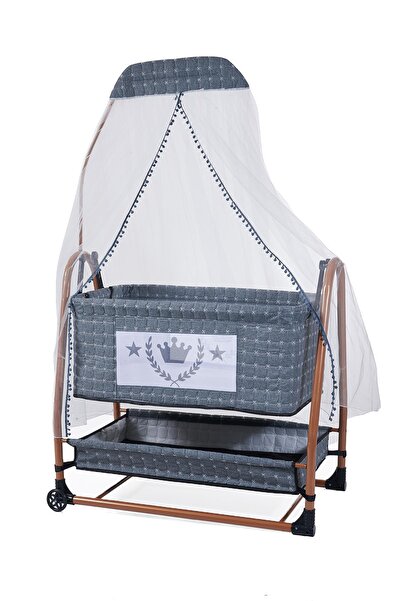 LOOVE BEBE King Lüx Metal Sallanır Beşik Gri