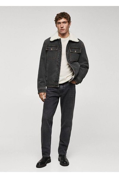 MANGO Man Furry denim jacket