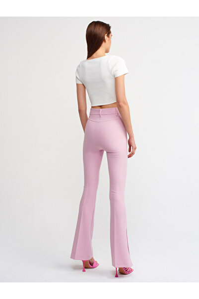 Dilvin Ψηλόμεσο παντελόνι 5019 με σκίσιμο μπατζάκι-λιλά