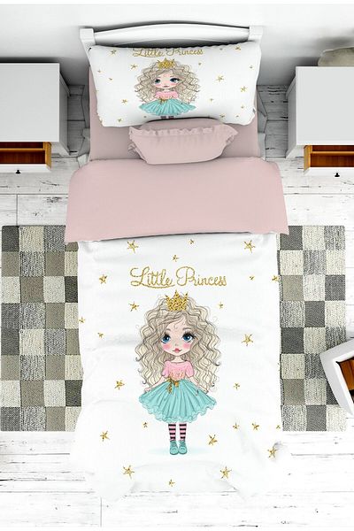 on the clouds Little Princess Patterned Baby and Kids Room - Bedspread and Pillowcase Pique