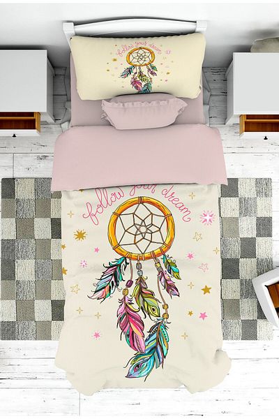 on the clouds Pike Bedspread and Pillowcase - Modern Dream Catcher Pattern