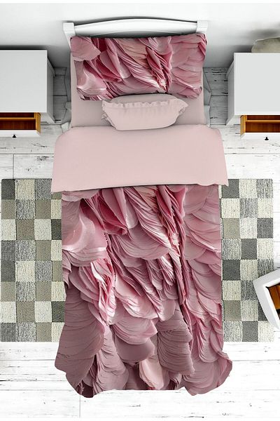 on the clouds Pink Modern Youth Room 3D Bedspread and Pillowcase - Pike