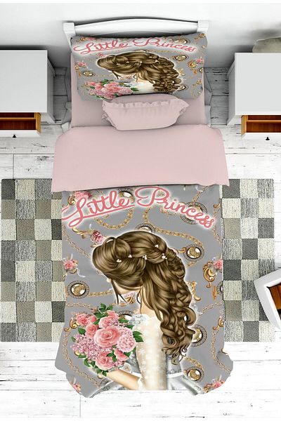 on the clouds Little Princess Gray - Girl's Baby Bedding and Pillow Set Pike